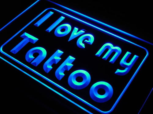 I Love My Tattoo Shop Display Neon Light Sign